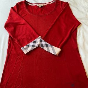 SOLD🚫AUTHENTIC Red Burberry 3/4 Sleeve Top